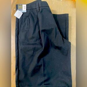 NWT Cherokee Blk Ultimate Khaki Pants Men 33x30 Pleated Front Fabric Protector